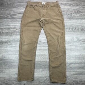 Flint And Tinder Pants Mens 33x29 Khaki Brown Tapered Five Pocket Organic Cotton